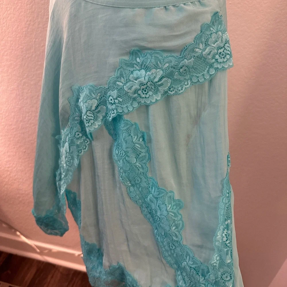 Intimately Free People Blue Lace Skirt - Picture 2 of 3